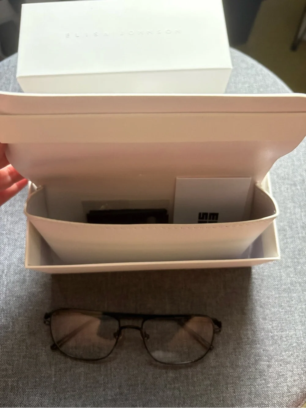 Elise Johnson Jane style Sleek Black Metal Aviator Glasses